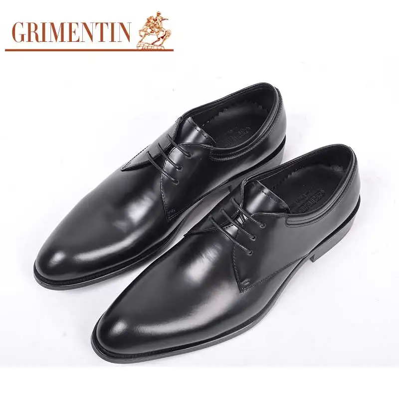 

GRIMENTIN trend men wedding shoes genuine leather lace up black men's dress shoes for banquet