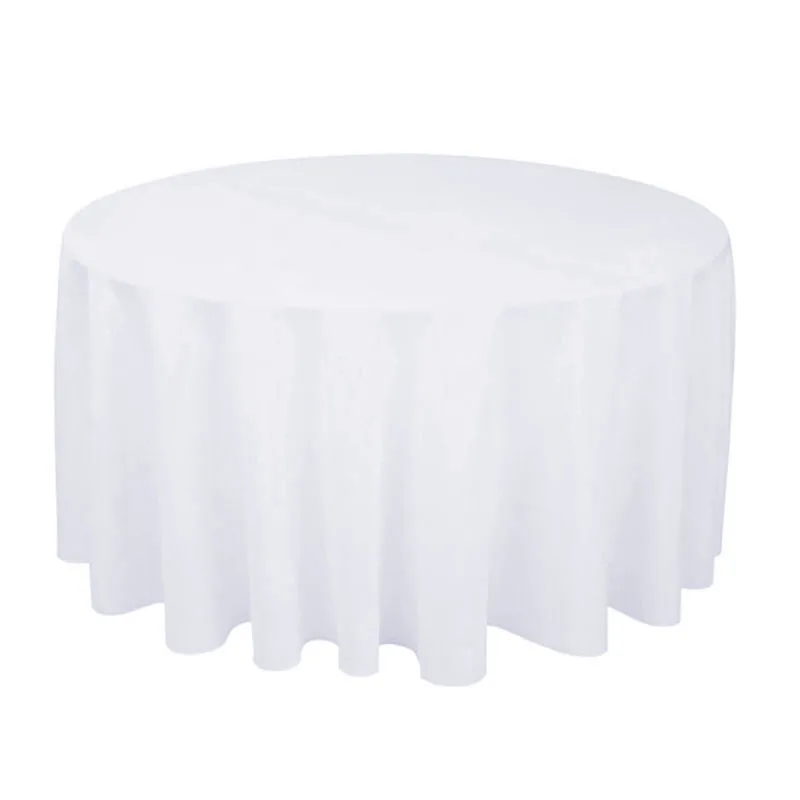 5 шт./партия,, качественный белый круглый стол, ткань для свадебного украшения, полиэстер, Обычная Скатерть для свадебного отеля и банкета
