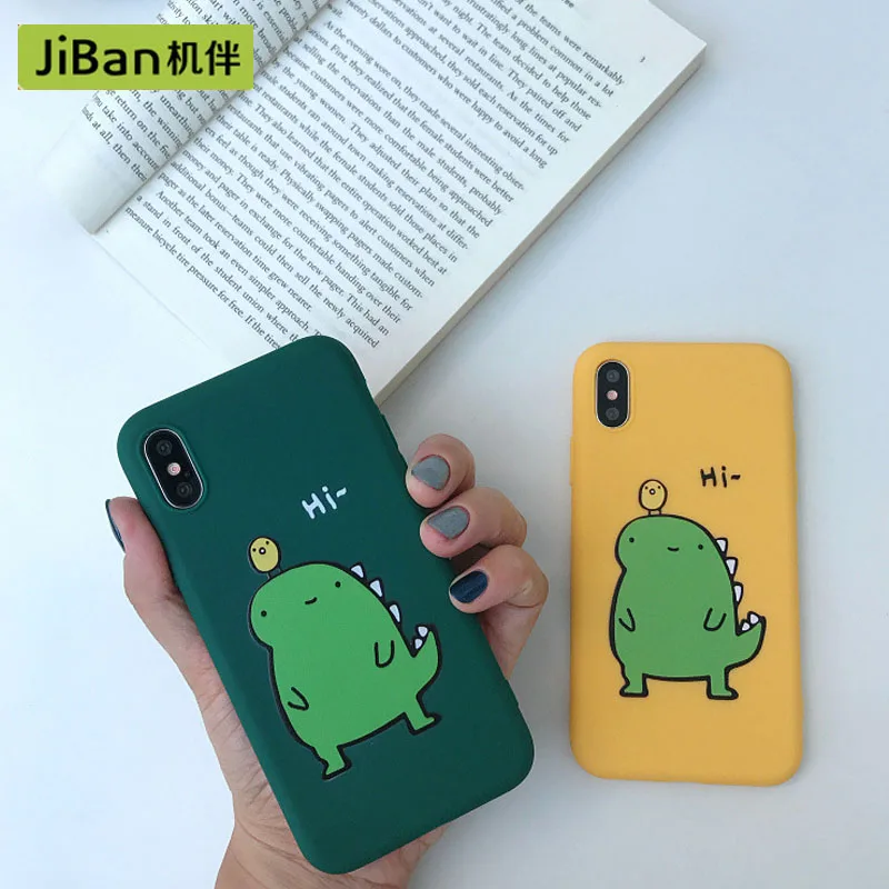 JiBan милый мультфильм Динозаврик мобильного телефона чехол для iPhone 6 6s 7 8 plus X XS MAX XR