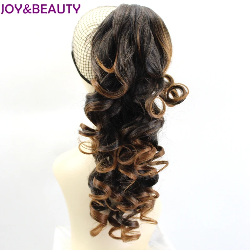  JOY&BEAUTY 24inch Long Kinky Curly Ponytail Drawstring Hair Heat Resistant Clip In Hair Extensions 
