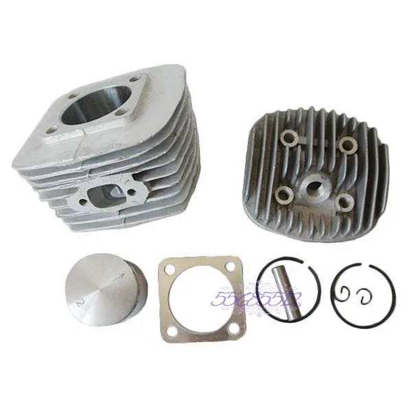 Juego de pistón de cabeza de cilindro de motor de 47mm para bicicleta motorizada de Gas 80cc