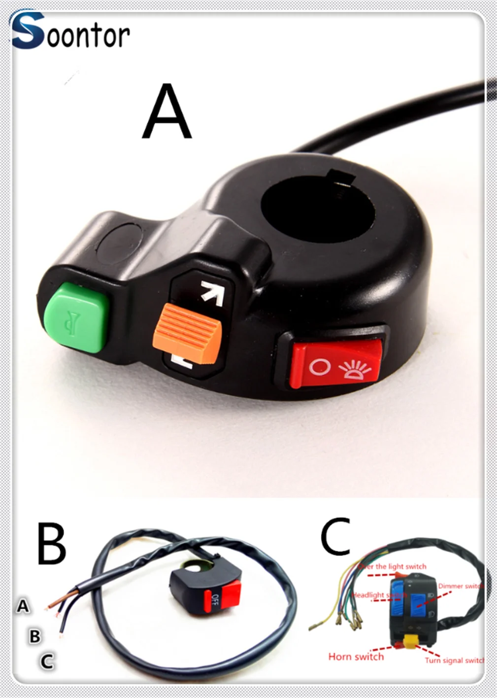 

Switch Horn Turn Signals On/Off Light 12V Motorbike niversal Motorcycle for SUZUKI GSR600 GSR750 GSX-S750 GSXR1000 GSXR600