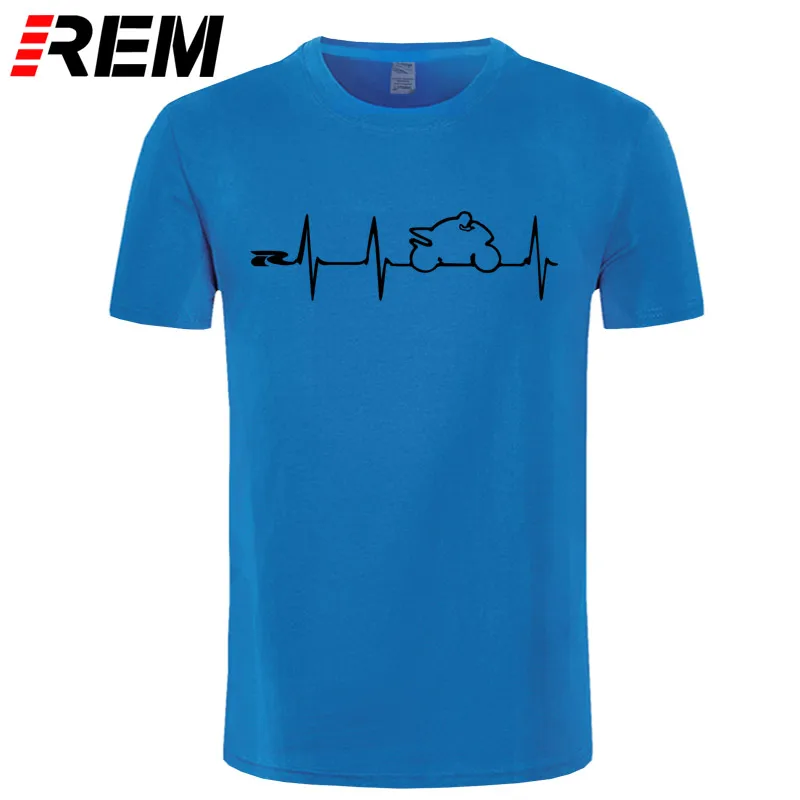 REM новая крутая футболка Япония мотоциклы сердцебиение GSXR 1000 750 600 k7 - Цвет: blue black
