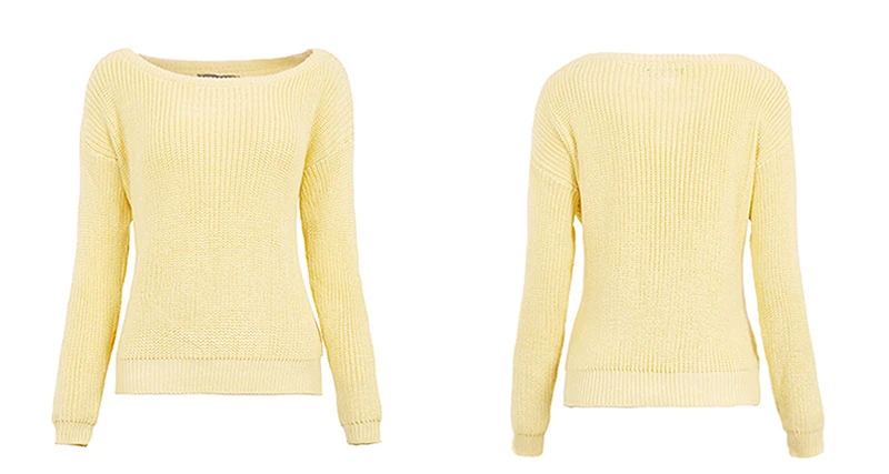 Модный брендовый пуловер с длинным рукавом, однотонный вязаный женский Повседневный джемпер с открытыми плечами, дизайнерские свитера