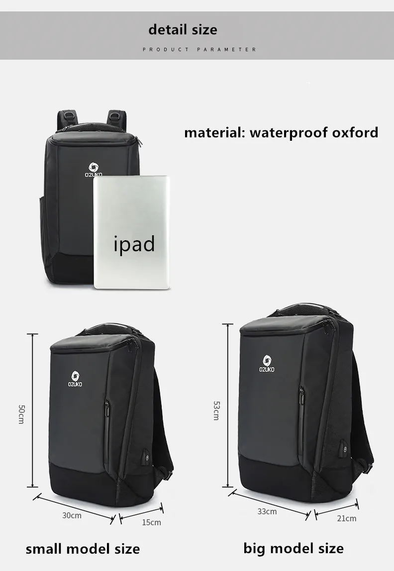 Fashion business traveling bag 20 inch waterproof bags with raincover custom back pack men bagpack backpack laptop usb backpack