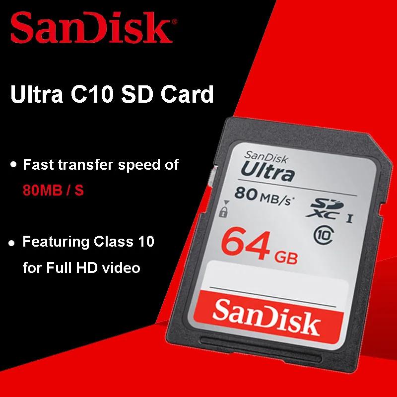 SanDisk Ultra 32GB 16GB 64GB Class 10 SD SDHC SDXC Memory Card in SD