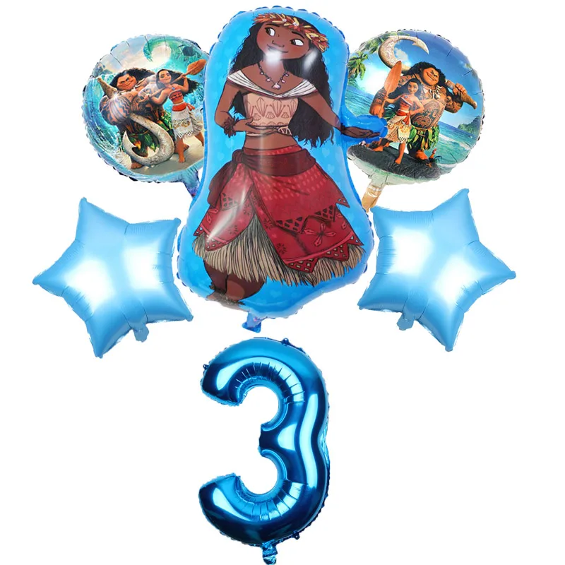 5 штук в партии Воздушные шары moana 32 дюймов номер Моана товары для вечеринки с героями мультфильма «Моана»; тематическая вечеринка на день рождения украшения для детских игрушек в честь подарки для девочек