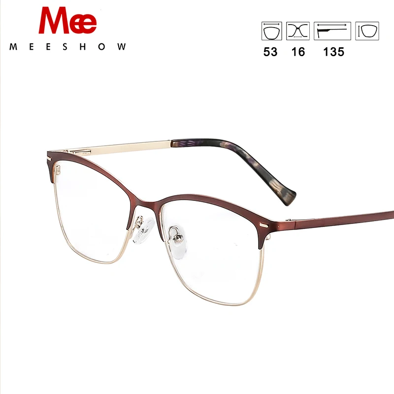 MEESHOW Brand glasses men women Stainless steel optical frame Elegant Eyeglasses Lunettes lens Prescription Glasses myopia glasses,prescription glasses