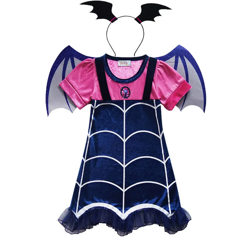 

Vampirinas Cosplay Costumes Girls Dresses Headband Hair Hoop Kids Wing Christmas Clothing Fancy Dress Party For Girls