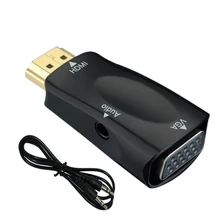 Adaptateur HDMI vers VGA câbles Audio convertisseur mâle vers femelle HD 1080 P pour PC ordinateur portable TV boîte câble projecteur(China)
