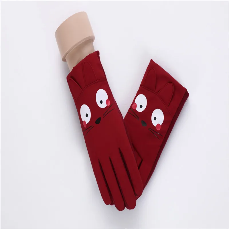 High Quality Kids Winter fingers warm soft Cartoon gloves girls fashion love cat gloves for Kids (3)