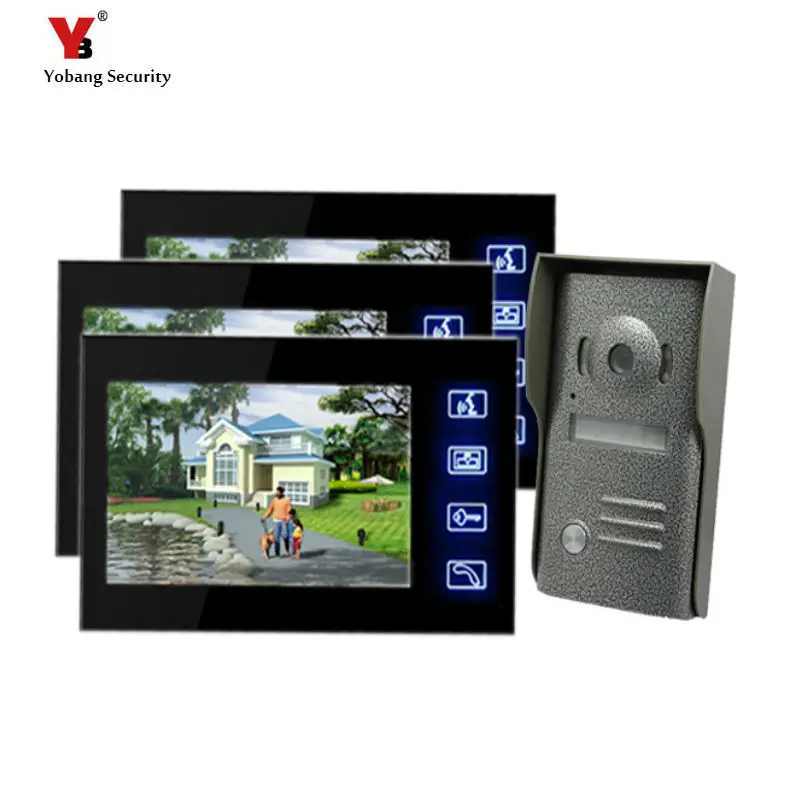 

Yobang Security Freeship Door Monitor Video Intercom Door Entry Intercom Systems Home Door Camera With 7inch LCD Touch Screen