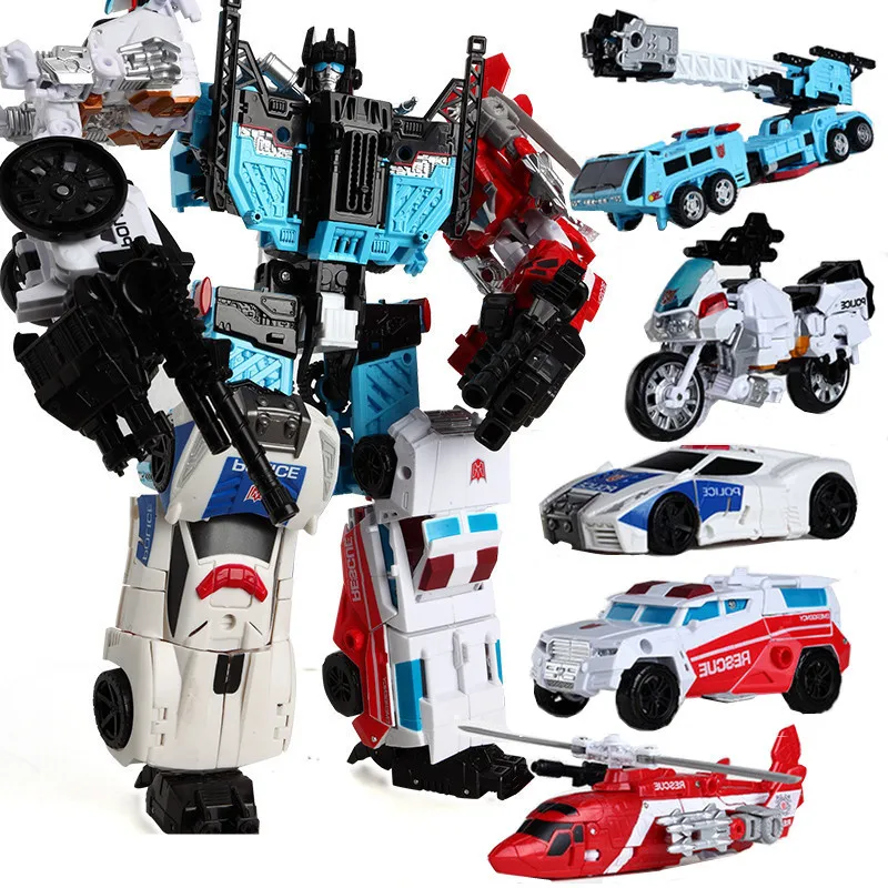 

NEW 5 In 1 Anime Devastator Transformation Robot Car Toys Boy Action Figures Aircraft Tank Motorcycle Truck Kids Adult Juguetes