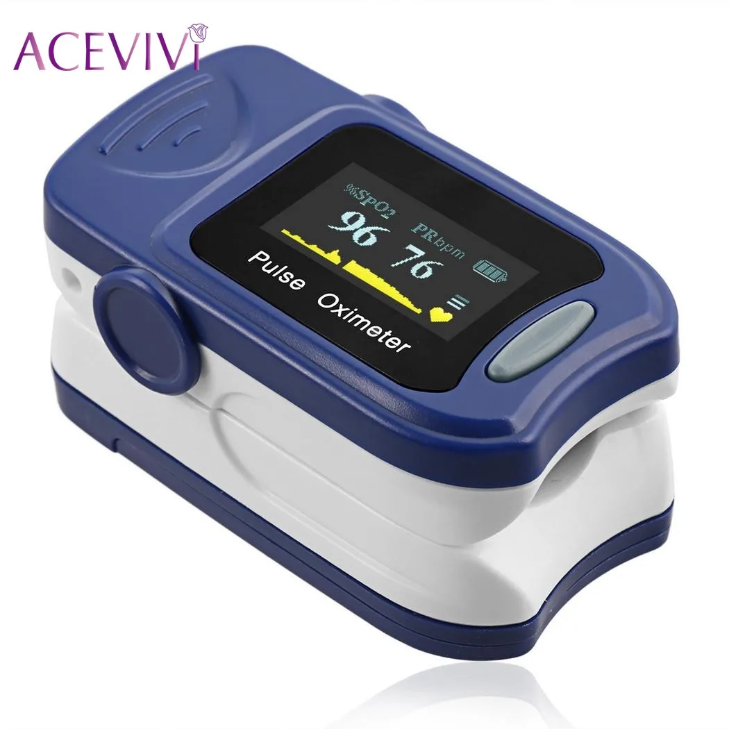 

ACEVIVI Oximetro Pulse Oximeter De Pulso De Dedo Fingertip Pulse Oximeter Blue Color Pulsioximetro Oled Heart Rate Monitor