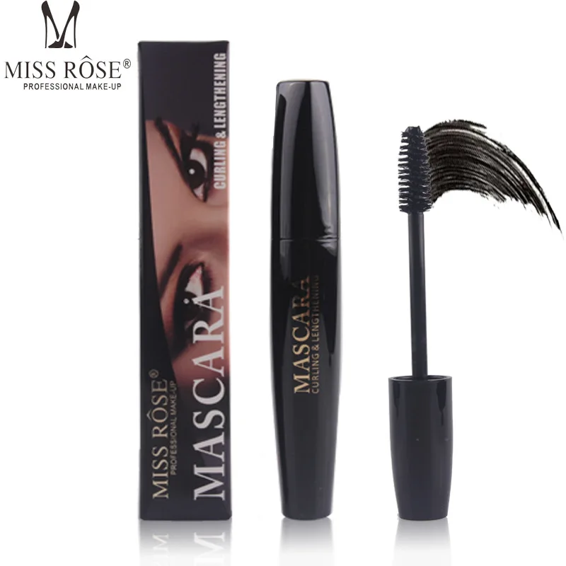 MISS ROSE 4D Тушь для ресниц водоСТОЙКАЯ стойкая Подкручивающая густая Черная тушь для ресниц 4D шелковое волокно Удлиняющая Тушь для ресниц