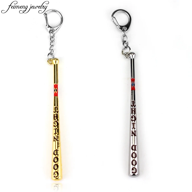 

Popular Movie Suicide Squad Key Chain Joker Quinn Baseball bat Metal Pendant Keyring Fashion Keychain for Key Holder Chaveiro