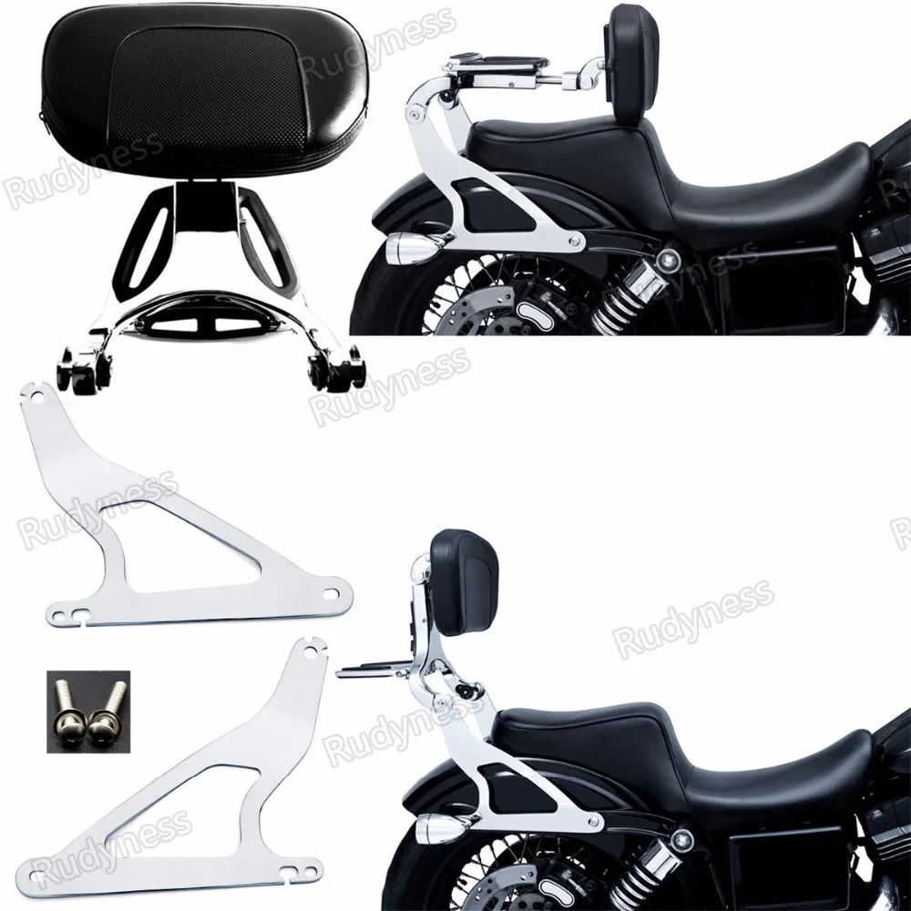 Хром фиксированное Крепление и многоцелевой Регулируемый драйвер пассажирская спинка для Harley 06-17 Dyna модели