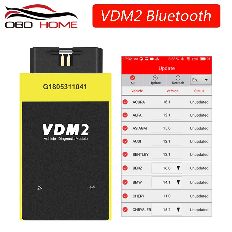 Автомобильные аксессуары OBD2 UCANDAS VDM2 полная система V5.2 Bluetooth OBD2 VDM II для Android VDM 2 сканер кода PK easydiag обновление бесплатно