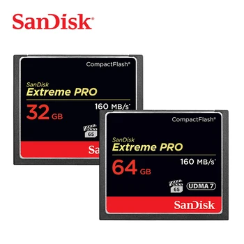 

100% Original SanDisk Extreme Pro Memory Card 32GB 64GB 128GB Compact Flash Card UDMA 7 High Speed CF Card 160MB/s For HD Camera