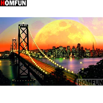 

HOMFUN Full Square/Round Drill 5D DIY Diamond Painting "night view" Embroidery Cross Stitch 5D Home Decor Gift A13098