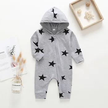 

Baby boy and girl clothes 2020 spring and autumn new listing hooded long-sleeved jumpsuit romper 0-2 years old clothes