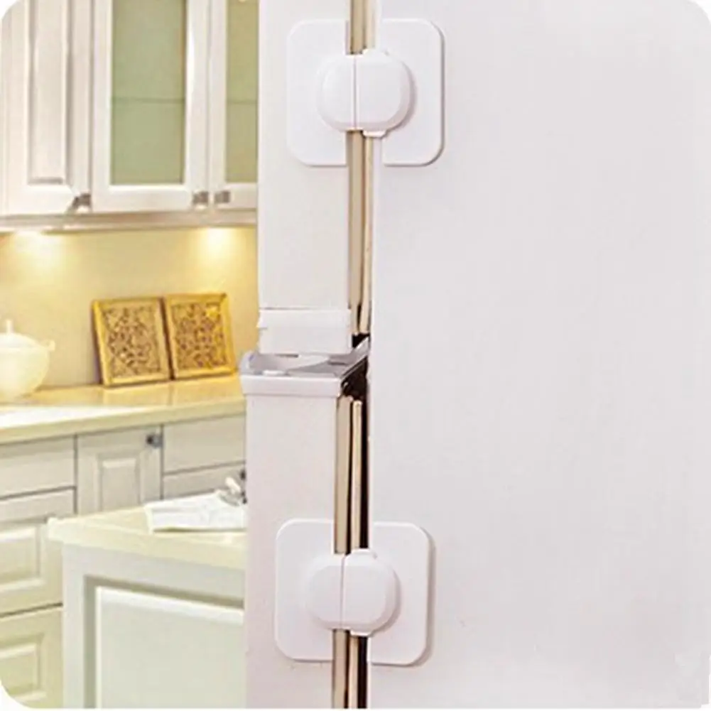 Kidlove Baby Квадратный замок Белый с двухсторонними клейкими безопасными продуктами для Встроенный холодильник ящик