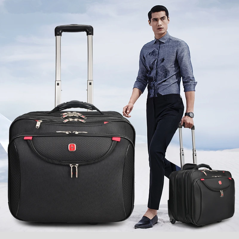 New Arrival!16inches oxford commercial trolley luggage,black