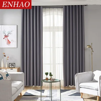 

ENHAO Modern Blackout Curtains for Window Curtains For Living Room The Bedroom Kitchen Window Treatments Finished Drapes 1 panel