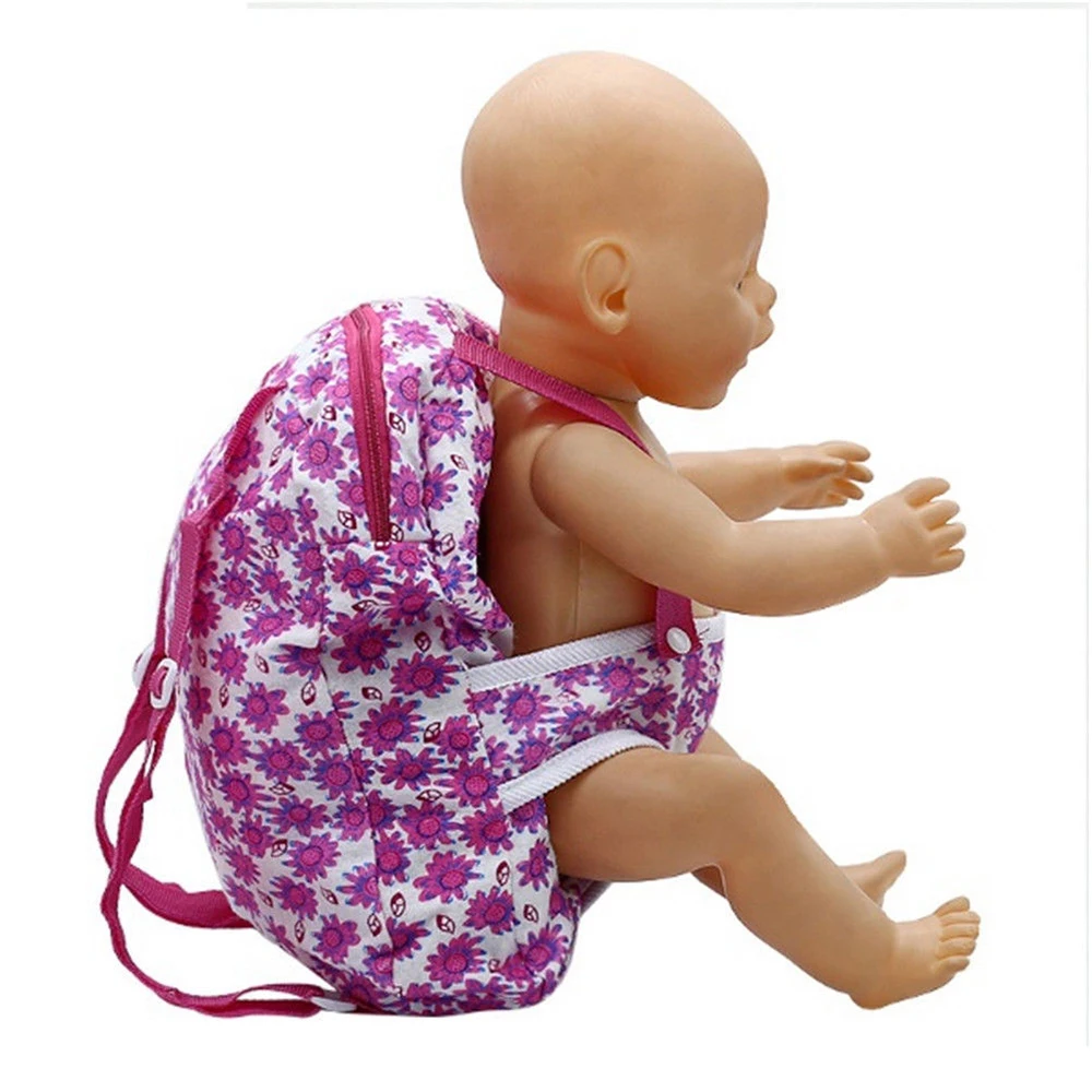 Новые милые аксессуары для кукол для девочек 1" Детский рюкзак с цветочным принтом, сумка-переноска для детей