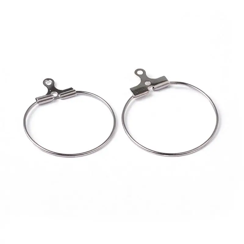 Jewelry Findings Platinum Brass Hoop Earrings Findings, Cadmium Free