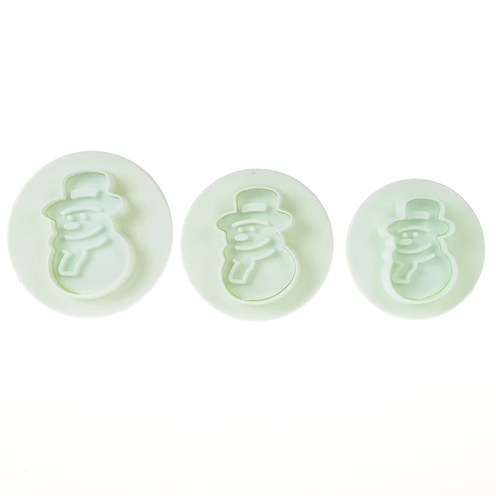 

3pcs Christmas Santa Claus Snowman Cookie Cutter Mold 3D Fondant Cupcake Icing Mould Fondant Sugarcraft Cake Decorating Tools