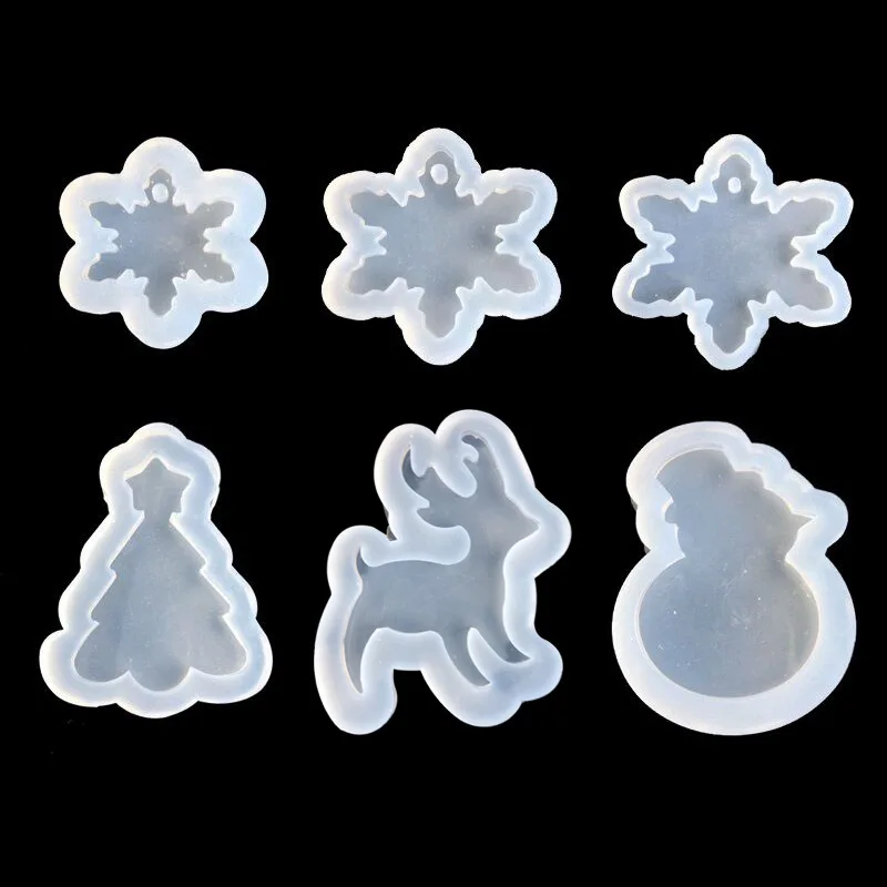 

1pcs Silicone Mold Snowflake Deer Animal Mirror Epoxy Resin DIY Jewelry Making Cake Decoration For Christmas Party Molds