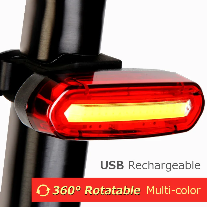 

USB Rechargeable Bicycle Rear Light Safety Warning Cycling Portable Light MTB Road Bike Waterproof LED Tail Light Back Lamp
