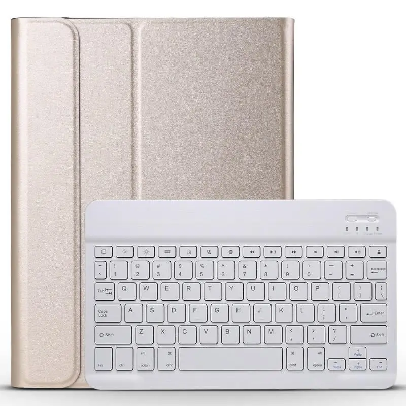 Для samsung Galaxy Tab A 10,1 чехол с клавиатурой T510 T515 SM-T510 SM-T515 с английским русским испанским Bluetooth Keybaord чехол - Цвет: Gold with White