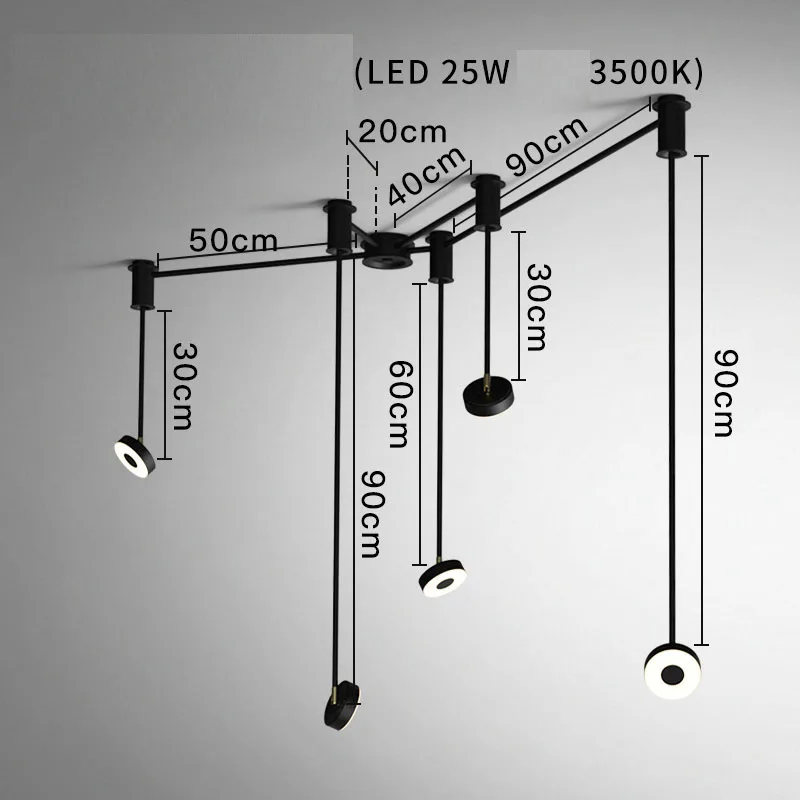 Пост-современный светильник индивидуальная Креативная одежда магазин кафе простой Ресторан Бар Искусство длинный полюс Регулировка потолочный светильник - Цвет корпуса: 9