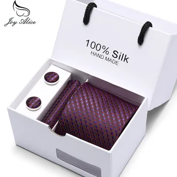 

Handkerchief and Cufflinks Gift Box Packing Dot Classic Men Neckties Wedding Party 2019 New Fashion 7.5 cm Wide Man Tie