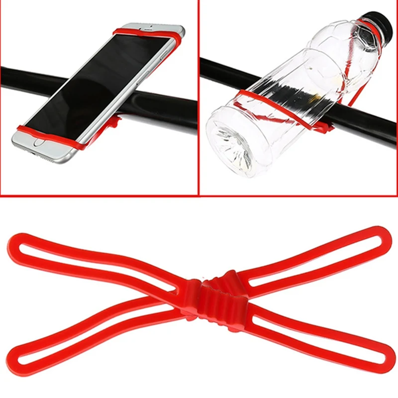 Sale 1 pcs Silicone Bike Cycling Bicycle Elastic Anti Skidding Strap Bandage for Flashlight Mount Phone Bottle Holder Tie 2
