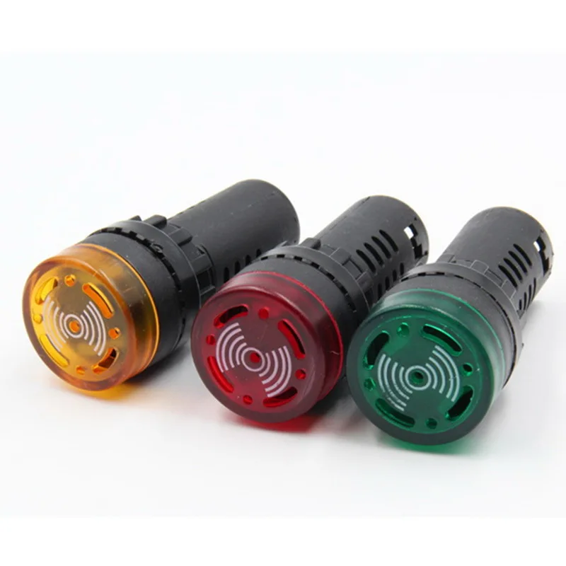 

Green red yellow color 50pcs /lot AD16-22sm Indicator light Flash buzzer 12V 24V 220V 380V free shipping