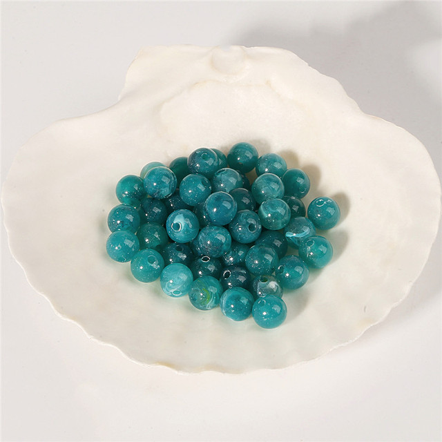 6mm Acrylic Clouds Beads Effect Round BEADS Spacer Loose Beads For Jewelry Making Accessories DIY Bracelet Necklace