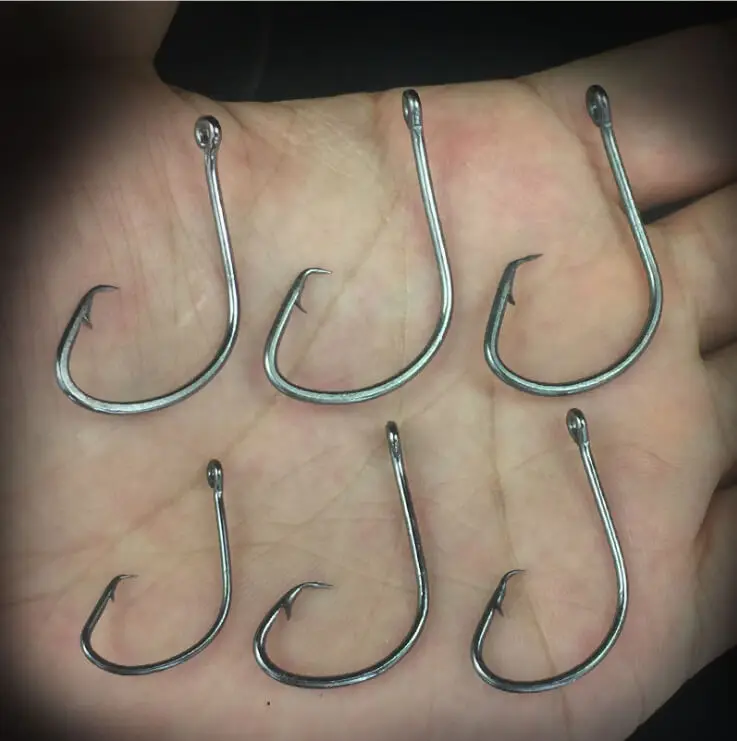 

100pcs 1# 1/0# 2/0# 3/0# 4/0# 5/0# Offset Sport Circle Hook High Carbon Steel Jig Baitholder Fishing Barbed Hooks Sea Ice River