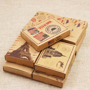 

Dreamcatcher paper gift box Diy handmade candy favor package box UK/USA country signal gift package box 12pcs +12pc inner card