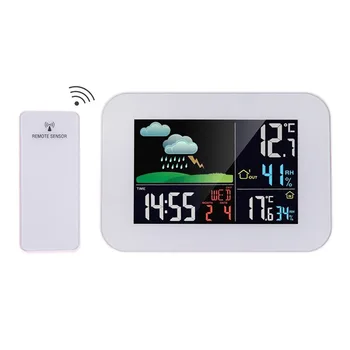 

Wireless Indoor Outdoor Weather Station Temperature And Humidity Meter with Clock Forecast Temperature Humidity Thermometer