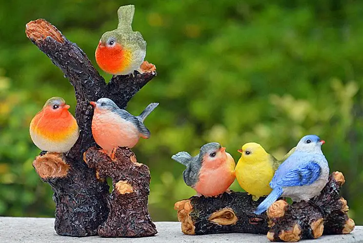 4 pcs a set Resin birds Home Decoration crafts Ornaments Garden Decor