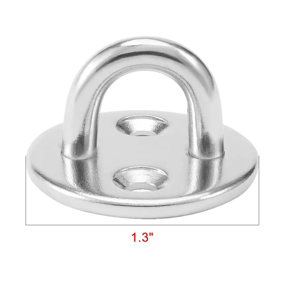 

304 Stainless Steel Pad Eye, 1.3-inch Round Base, 5mm Sail Shade Plate Boat Rigging, 6 Pack