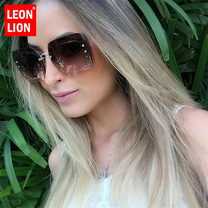 LeonLion 2018 Роскошные Street Beat солнцезащитные очки Для женщин Градиент Квадратные