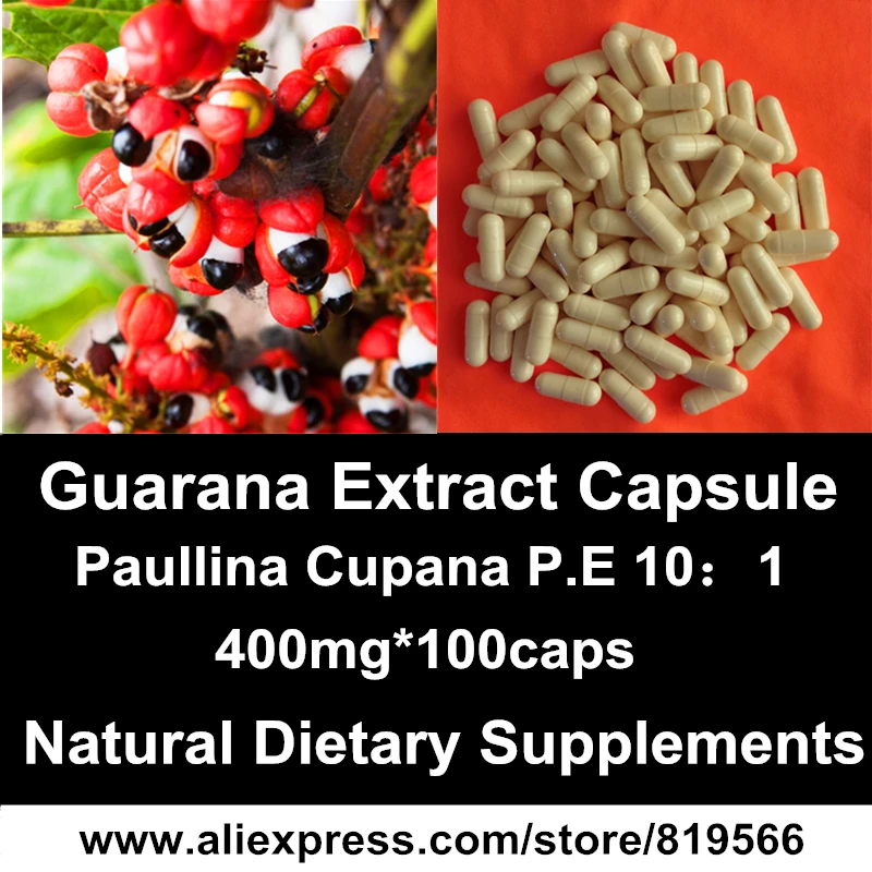 

Guarana Extract Powder Capsules Natural Paullina Cupana P.E 10:1 Caps Dietary Supplements Guarana