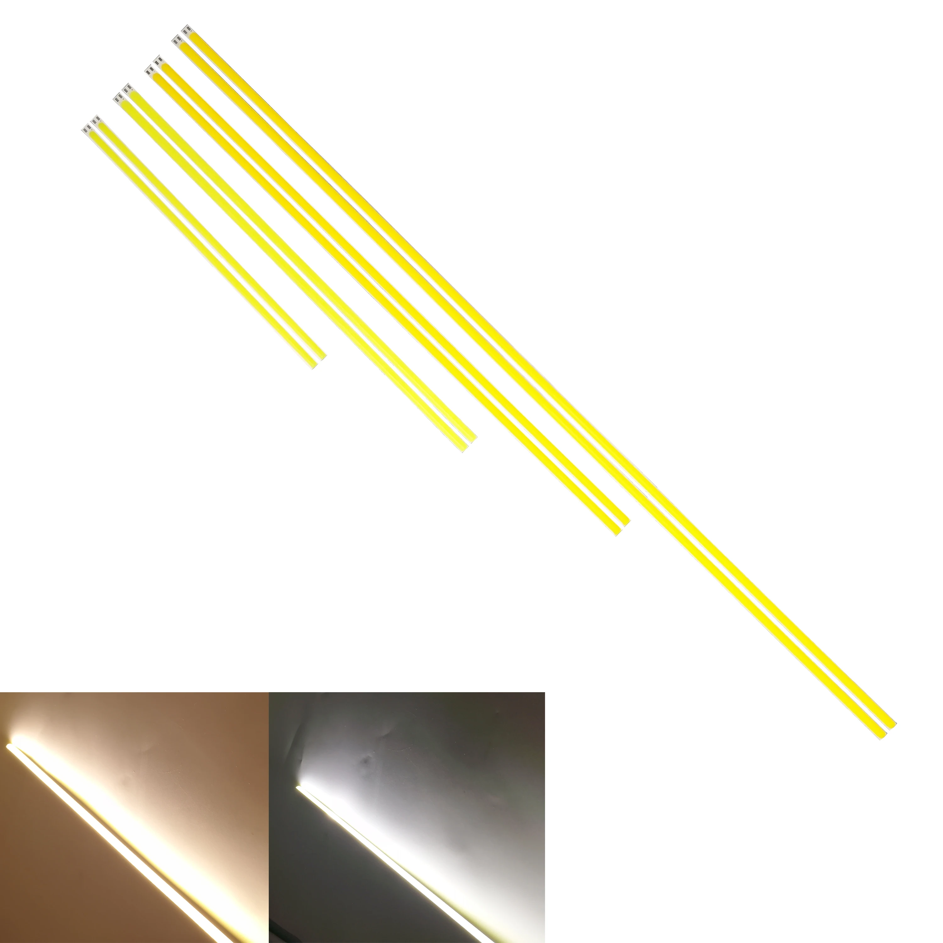 

10PCS LED COB Strip 200mm 300mm 400mm 500mm 600mm 12v flexible Strip Bar lights Warm White for Car Outdoor light cob led tubes