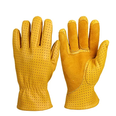 Рабочие перчатки OZERO, мужские кожаные перчатки из натуральной козлиной кожи, защитные перчатки для водителей, защитные перчатки, сварочные перчатки для гаража 5021 - Цвет: Yellow