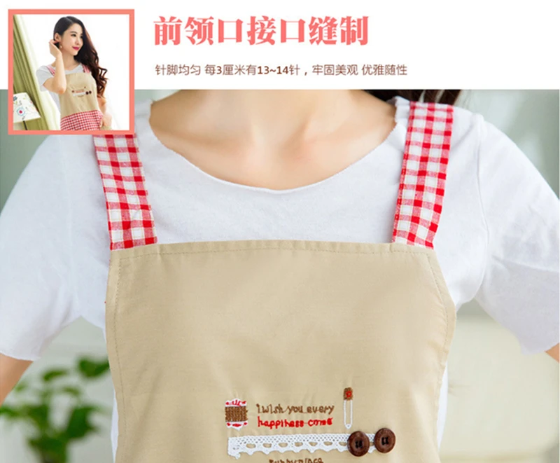 4 Plaids Pattern Apron Woman Adult Bibs Home Cooking Baking Shop Cleaning Aprons For Pocket Kitchen Accessory Waterproof And Oil