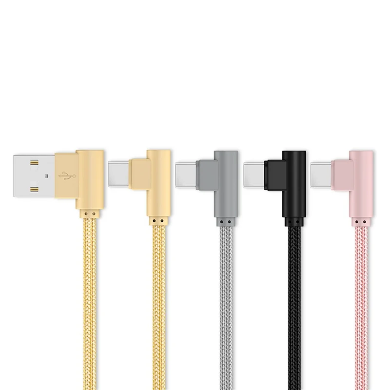 Micro USB Type C Charger Connector For iphone 7 8 X XR XSMAX 90 Degree Charging Data Cord For Huawei P10 P9 P20 Mate10 Cables